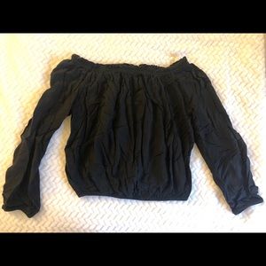 Brandy Melville off shoulder black cropped top